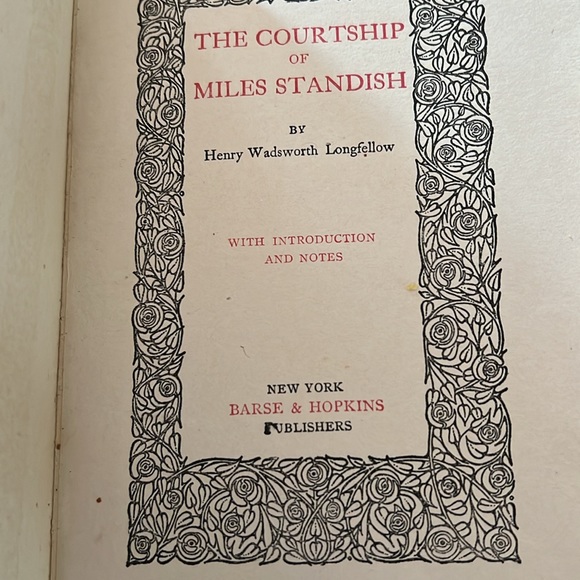 Vintage, soft leather, small book, The courtship of Miles Standish, Longfellow. - Picture 2 of 4